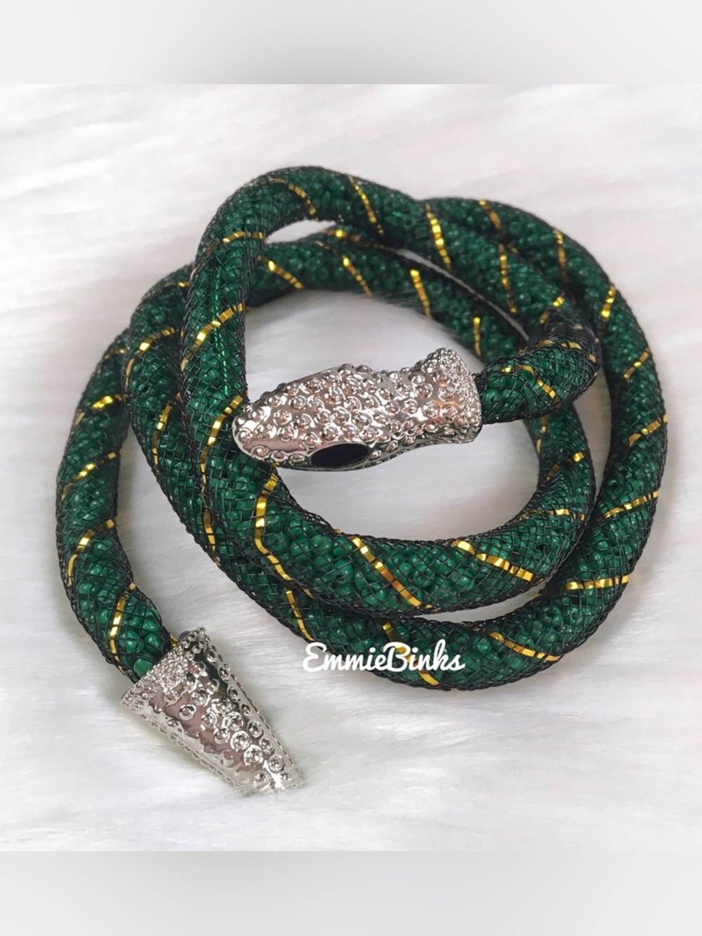 New Boho Tiny Bead Mesh Bendable Posable Snake Necklace Bracelet Accessory